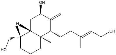 (1S,8aα)-Decahydro-7α-hydroxy-5β-[(E)-5-hydroxy-3-methyl-3-pentenyl]-1,4aβ-dimethyl-6-methylene-1β-naphthalenemethanol 结构式