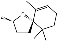 (2S,5S)-2,6,10,10-テトラメチル-1-オキサスピロ[4.5]デカ-6-エン 化学構造式
