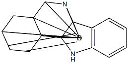 (3S)-1,3,4,4aβ,5,6aα,11,11b-Octahydro-11bβ,13,13-trimethyl-3α,6α:5β,11aβ-dimethano-2H-indolo[3,2-c]isoquinolin-2-one Struktur