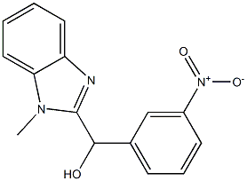 1-メチル-α-(3-ニトロフェニル)-1H-ベンゾイミダゾール-2-メタノール 化学構造式