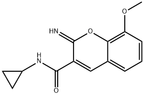 2H-1-Benzopyran-3-carboxamide,N-cyclopropyl-2-imino-8-methoxy-(9CI) Structure