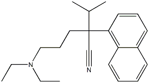 α-[3-(ジエチルアミノ)プロピル]-α-(1-メチルエチル)-1-ナフタレンアセトニトリル 化学構造式