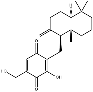2-[[(1R,4aβ,8aα)-デカヒドロ-5,5,8a-トリメチル-2-メチレンナフタレン-1α-イル]メチル]-3-ヒドロキシ-5-ヒドロキシメチル-2,5-シクロヘキサジエン-1,4-ジオン 化学構造式