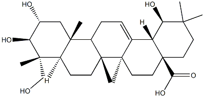 (4R)-2α,3β,19β,23-Tetrahydroxyolean-12-en-28-oic acid Structure