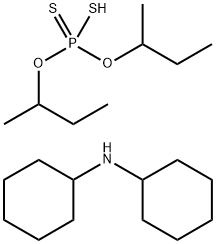 N-cyclohexylcyclohexanamine, dibutan-2-yloxy-sulfanyl-sulfanylidene-ph osphorane 结构式