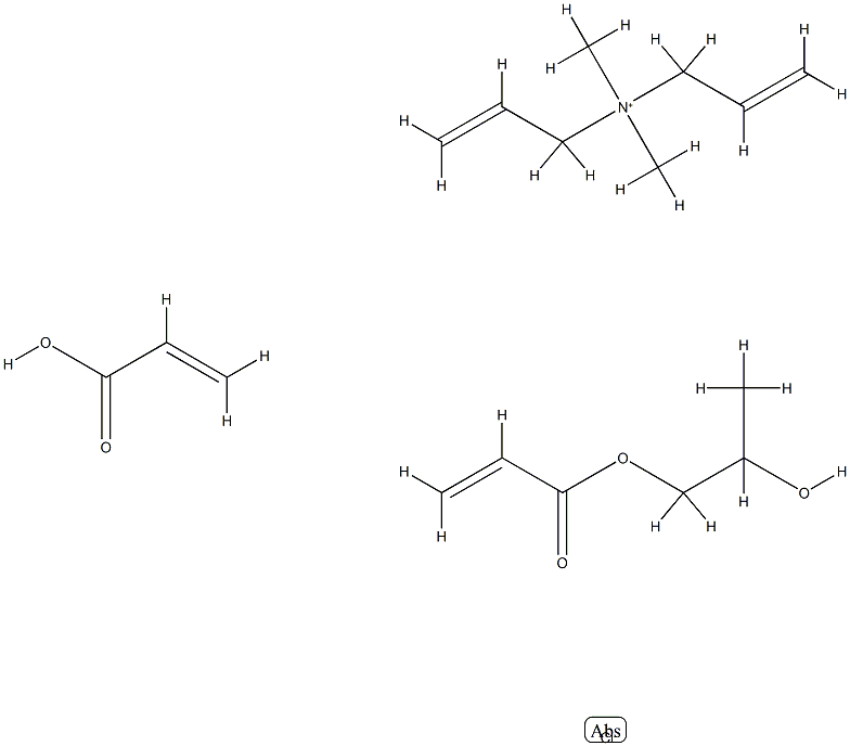 N,N-二甲基二(2-丙烯基)氯化铵与2-丙烯酸羟丙酯和2-丙烯酸的聚合物 结构式