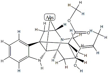 (16R)-2α,5α-Epoxy-1,2-dihydro-17-hydroxyakuammilan-16-carboxylic acid methyl ester Struktur