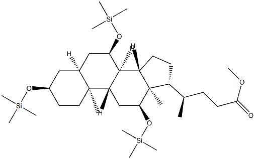 3α,7α,12α-Tris[(trimethylsilyl)oxy]-5β-cholan-24-oic acid methyl ester 结构式