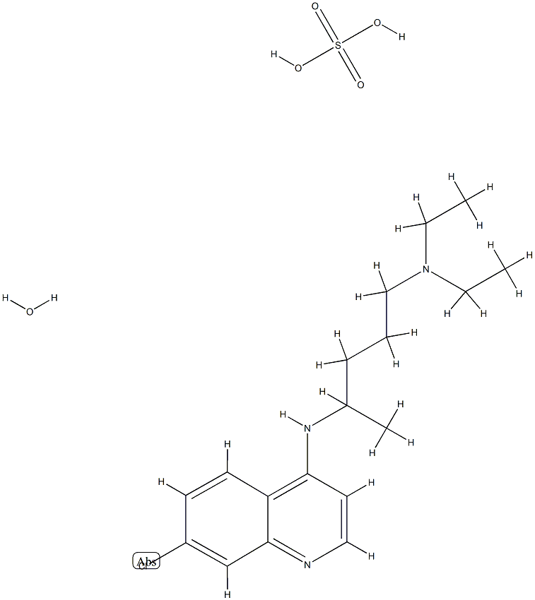 Chloroquine sulfate monohydrate, 6823-83-2, 结构式