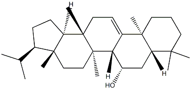 (+)-D:C-フリード-B':A'-ネオガンマセラ-9(11)-エン-7β-オール 化学構造式
