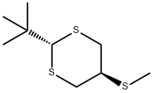 2α-tert-ブチル-5β-(メチルチオ)-1,3-ジチアン 化学構造式