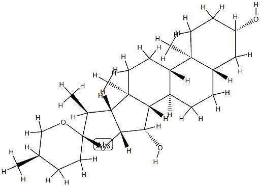 (25R)-5α-Spirostane-3β,15β-diol Structure