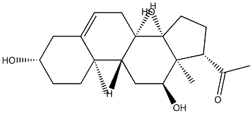 3β,12α,14β-Trihydroxypregn-5-en-20-one 结构式