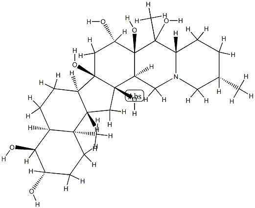 Cevane-3β,4α,12,14,16β,17,20-heptol Structure