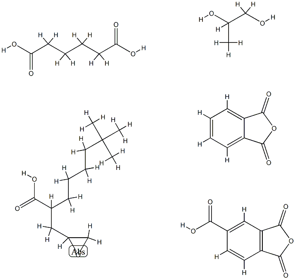 Hexanedioic acid, polymer with 1,3-dihydro-1,3-dioxo-5-isobenzofurancarboxylic acid, 1,3-isobenzofurandione, oxiranylmethyl neodecanoate and 1,2-propanediol 结构式