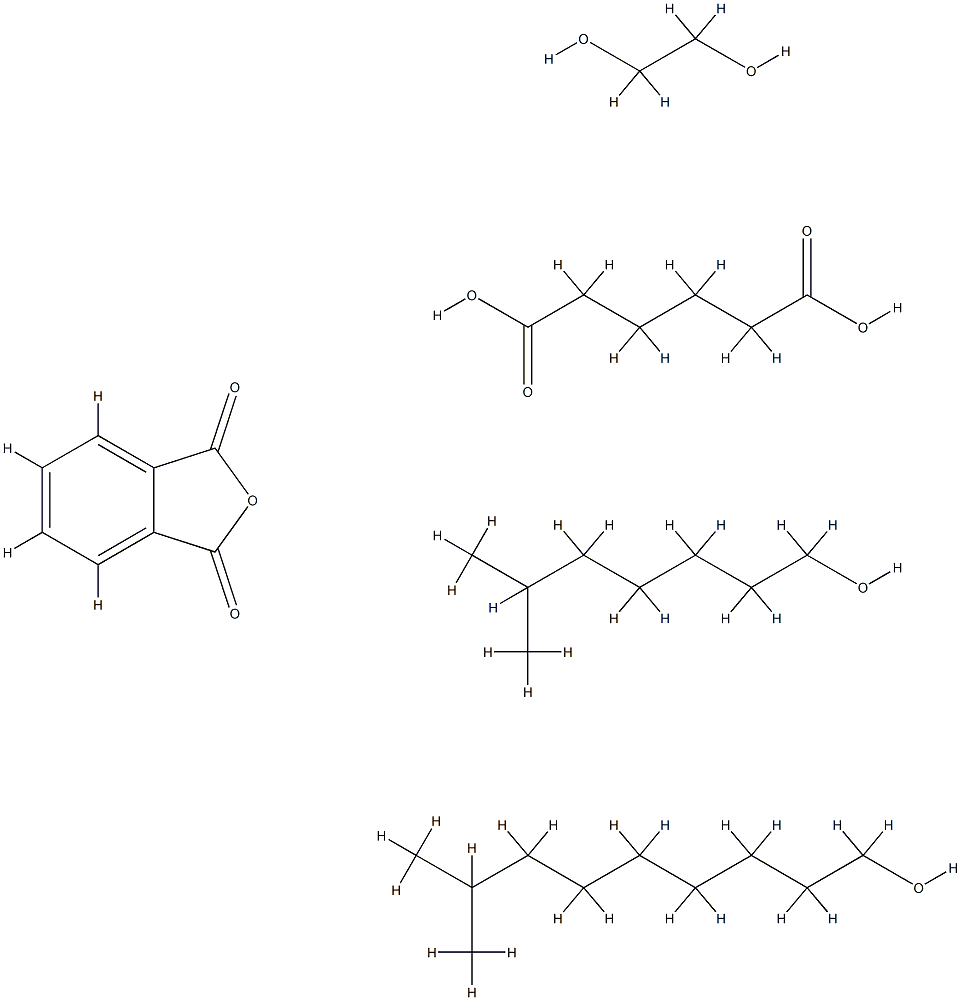 己二酸与1,2-乙二醇和1,3-异苯并呋喃二酮异辛酸异癸酯的聚合物, 68908-74-7, 结构式