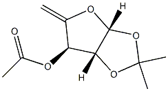 3-O-アセチル-5-デオキシ-1-O,2-O-イソプロピリデン-β-L-threo-ペンタ-4-エノフラノース 化学構造式