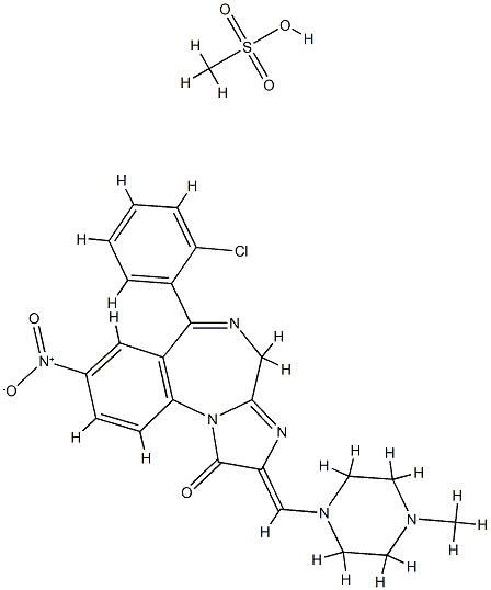 甲磺酸洛普唑仑 结构式