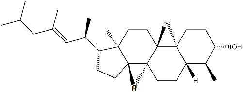 4α,23-ジメチル-5α-コレスタ-22-エン-3β-オール 化学構造式