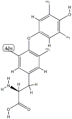 O-[4-羟基-3,5-二(131I)碘苯基]-3,5-二(131I)碘-L-酪氨酸 结构式