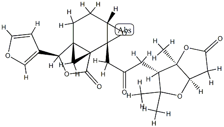 (1aS,6bR)-1aα,2,3,6b-Tetrahydro-4α-(3-furyl)-6b-[3-[(3S,3aR,6aR)-hexahydro-2,2,3a-trimethyl-5-oxofuro[3,2-b]furan-3-yl]-2-oxopropyl]-3aα,6aα-methanooxireno[e]isobenzofuran-6(4H)-one 结构式