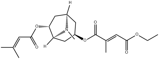 (E)-2-Methyl-2-butenedioic acid 4-ethyl 1-[(1R,1α,5S)-8-methyl-6α-[(3-methyl-1-oxo-2-butenyl)oxy]-8-azabicyclo[3.2.1]octan-3β-yl] ester 结构式