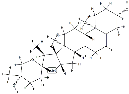 (25S)-Spirost-5-ene-3β,25-diol Structure