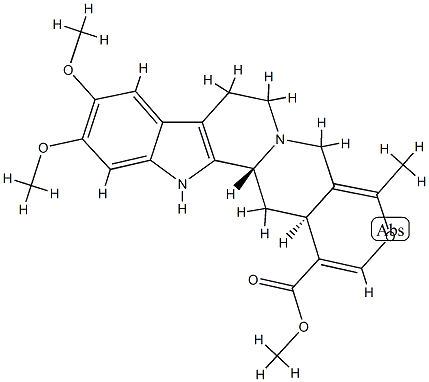 (3β)-16,17,19,20-テトラデヒドロ-10,11-ジメトキシ-19-メチル-18-オキサヨヒンバン-16-カルボン酸メチル 化学構造式
