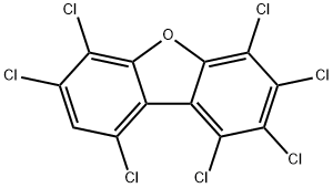 1,2,3,4,6,7,9-ヘプタクロロジベンゾフラン 化学構造式
