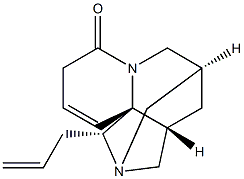 (1R,11aR)-3aα,4,5,6-Tetrahydro-1β-(2-propenyl)-3H-2β,5β-methano-1H-pyrrolo[3,4-i]quinolizin-8(9H)-one Structure