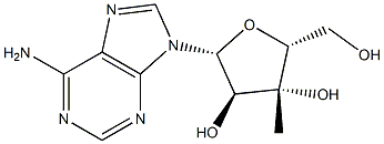 9-(3-C-Methyl-β-D-xylofuranosyl)-9H-purin-6-amine Struktur