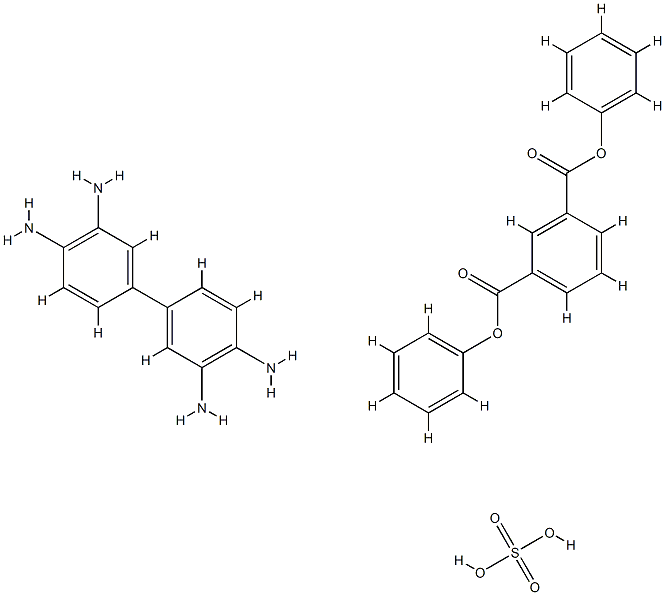 DIPHENYL 1,3-BENZENEDICARBOXYLATE, POLYMER WITH (1,1''-BIPHENYL)- 3,3'',4,4''-TETRAMINE, SULFATE Struktur