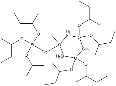Silicic acid tris(1-methylpropyl)2-methyl-4,4,6,6-tetrakis(1-methylpropoxy)cyclohexanetrisiloxane-2-yl ester Struktur