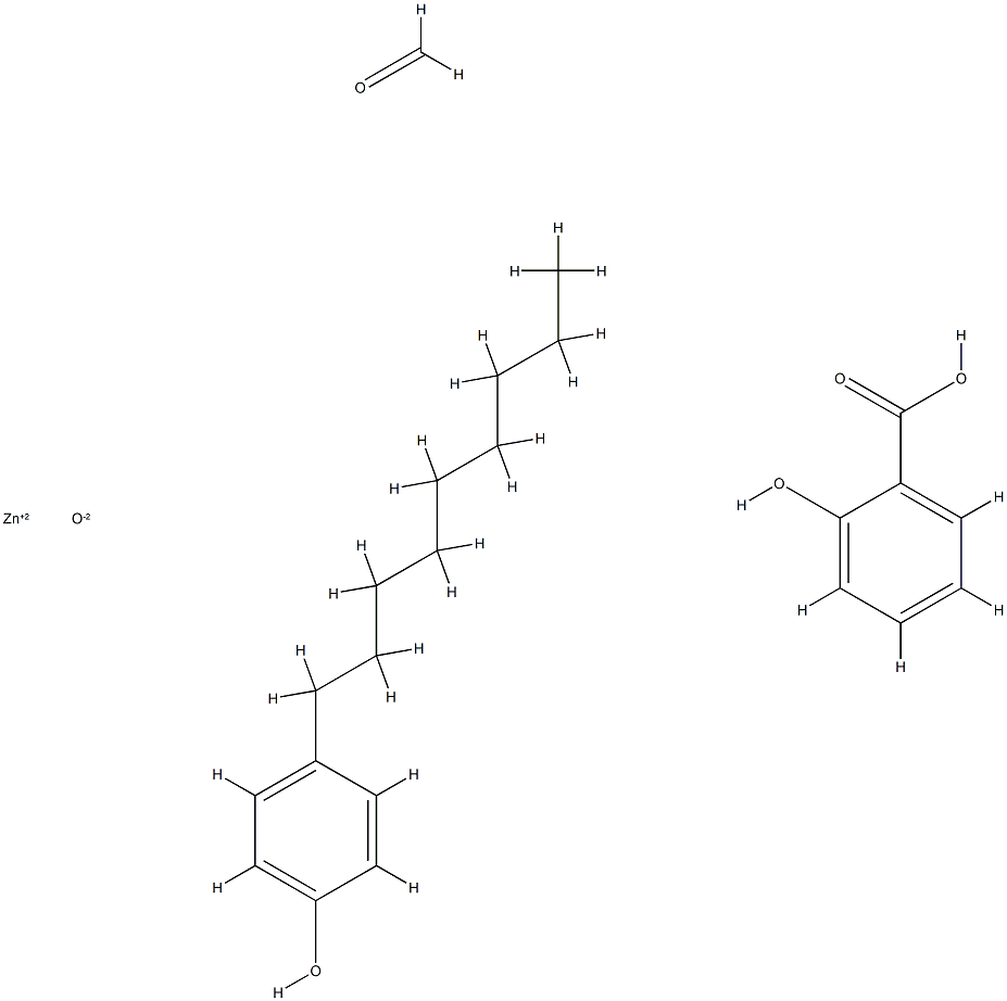 Benzoic acid, 2-hydroxy-, polymer with formaldehyde, 4-nonylphenol and zinc oxide (ZnO) Structure