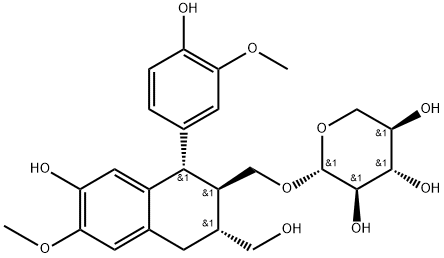 异落叶松脂素 9'-BETA-D-吡喃木糖苷 结构式