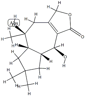 (4S)-4,4aβ,5,6,7,7aβ,8,9-Octahydro-4β,8β-dihydroxy-6,6,8-trimethylazuleno[5,6-c]furan-3(1H)-one 结构式