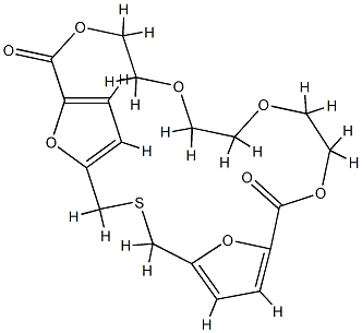 10,13,16,19,24,25-Hexaoxa-3-thiatricyclo[19.2.1.15,8]pentacosa-5,7,21,23(1)-tetrene-9,20-dione Struktur