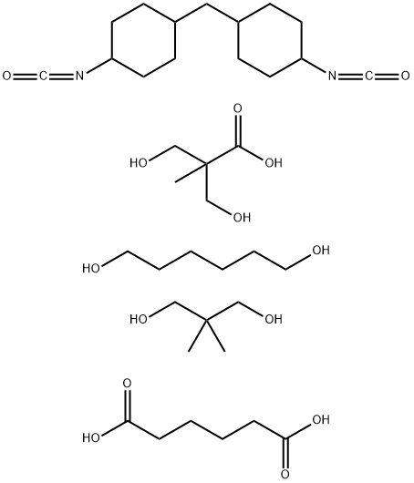 Hexanedioic acid, polymer with 2,2-dimethyl-1,3-propanediol, 1,6-hexanediol, 3-hydroxy-2-(hydroxymethyl)-2-methylpropanoic acid and 1,1'-methylenebis[4-isocyanatocyclohexane] Structure