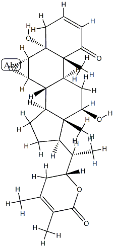 (22R)-6α,7α-Epoxy-5,12β,22-trihydroxy-1-oxo-5α-ergosta-2,24-dien-26-oic acid δ-lactone Structure