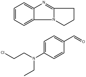 Benzaldehyde, 4-(2-chloroethyl)ethylamino-, polymer with 2,3-dihydro-1H-pyrrolo1,2-abenzimidazole Structure