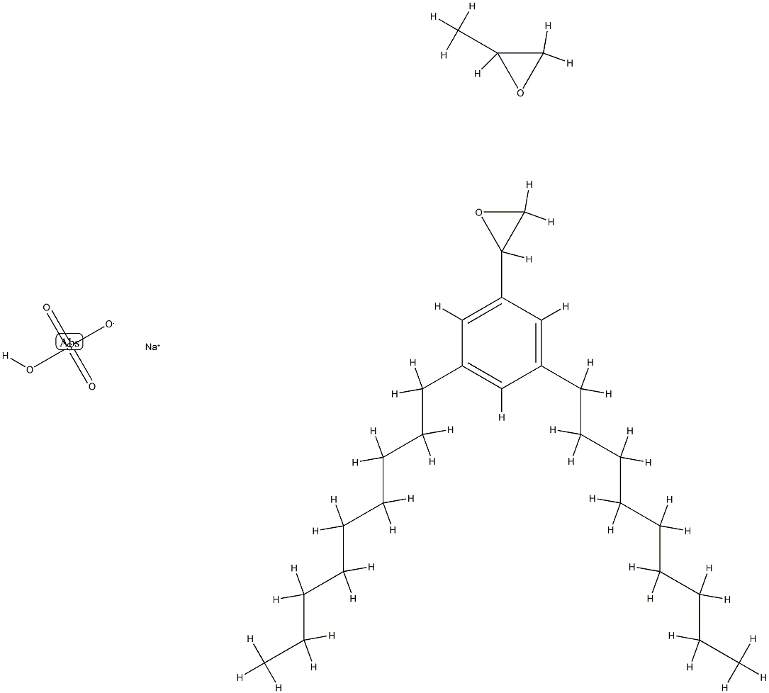 Oxirane, methyl-, polymer with oxirane, mono(hydrogen sulfate), dinonylphenyl ether, sodium salt Structure