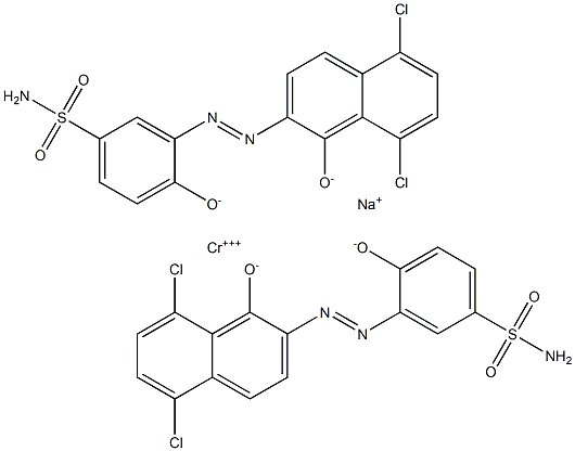 Chromate(1-), bis[3-[(5,8-dichloro-1-hydroxy- 2-naphthalenyl)azo]-4-hydroxybenzenesulfonamidato (2-)]-, sodium Structure