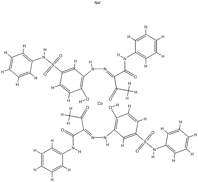 sodium bis[2-[[2-hydroxy-5-[(phenylamino)sulphonyl]phenyl]azo]-3-oxo-N-phenylbutyramidato(2-)]cobaltate(1-) Struktur
