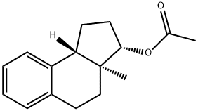(3S)-2,3,3a,4,5,9bβ-Hexahydro-3aα-methyl-1H-benz[e]inden-3α-ol acetate Struktur