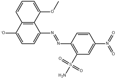 Benzenesulfonamide,  2-[(4-hydroxy-8-methoxy-1-naphthalenyl)azo]-5-nitro-,  ion(1-)  (9CI) Structure