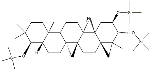 [[(8α,9β,13α,14β,17α,18β)-21,21-Dimethyl-29,30-dinorgammacerane-2α,3β,22α-triyl]trisoxy]tris(trimethylsilane) Structure