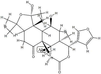 2-De(carboxy)-19-deoxy-1,11β-dihydroxylimonoic acid δ-lactone 结构式