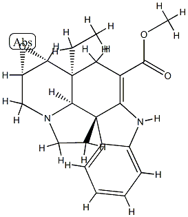 (5α,12R,19α)-2,3-Didehydro-6α,7α-epoxyaspidospermidine-3-carboxylic acid methyl ester Struktur