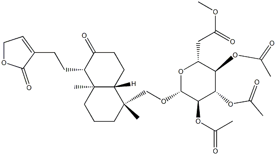 [[(1R,8aβ)-5α-[2-(2,5-Dihydro-2-oxofuran-3-yl)ethyl]decahydro-1,4aα-dimethyl-6-oxonaphthalen-1α-yl]methyl]2-O,3-O,4-O,6-O-tetraacetyl-β-D-glucopyranoside Structure