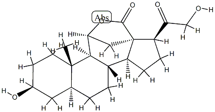 3β,11β,21-Trihydroxy-20-oxo-5α-pregnan-18-oic acid 18,11-lactone 结构式